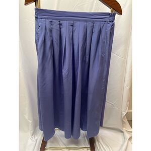 Route Women's Vintage Silk Pleated Straight Midi Skirt Periwinkle Size 12